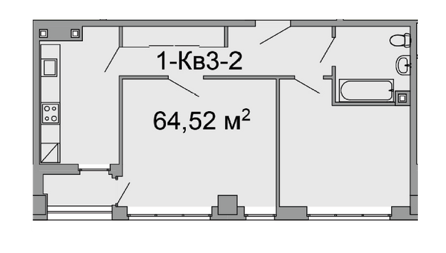 2-комнатная 64.52 м² в ЖК Троицкий от 43 250 грн/м², Днепр
