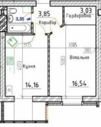 1-кімнатна 40.93 м² в ЖК Затишна Фазенда від 15 300 грн/м², смт Стрижавка