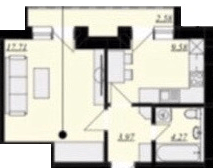 1-комнатная 38.11 м² в ЖК Кошицкий от 24 600 грн/м², Ужгород