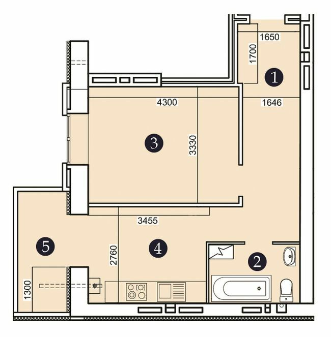 1-комнатная 42.61 м² в ЖК Александровский 2 от 16 400 грн/м², Запорожье