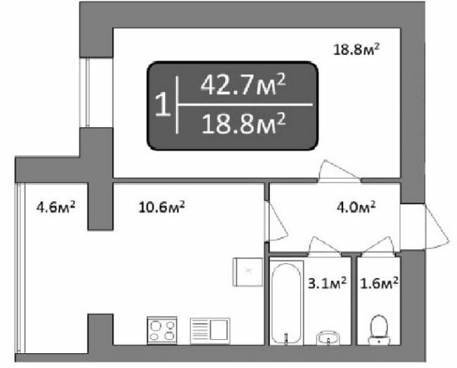 1-кімнатна 42.7 м² в ЖК Dream Central від 17 200 грн/м², Миколаїв