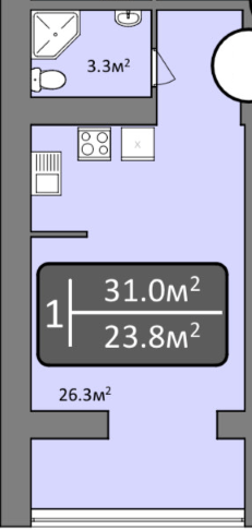 1-комнатная 31 м² в ЖК Мечта Николаев от 16 700 грн/м², Николаев