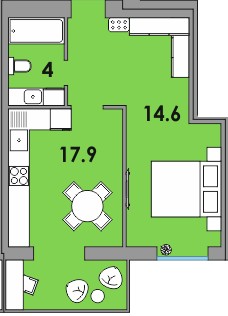 1-кімнатна 41.3 м² в ЖК Orange City від 16 750 грн/м², м. Вараш