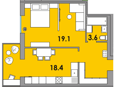 1-кімнатна 46.7 м² в ЖК Orange City від 16 750 грн/м², м. Вараш