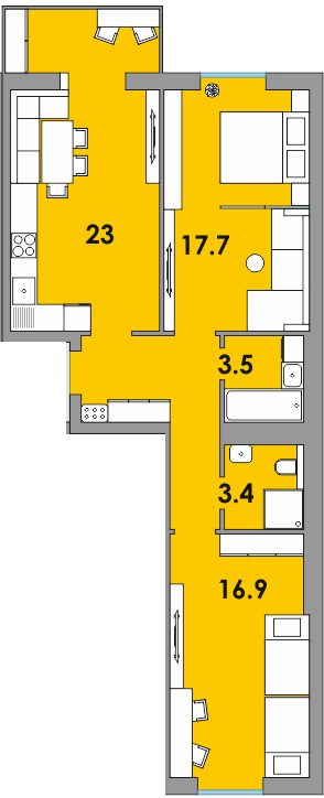 2-кімнатна 72.3 м² в ЖК Orange City від 16 750 грн/м², м. Вараш