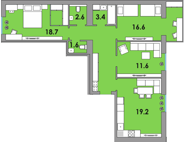 3-кімнатна 84.8 м² в ЖК Orange City від 16 750 грн/м², м. Вараш