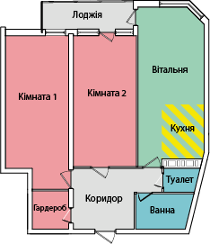 2-комнатная 66.5 м² в ЖК на вул. Київська от 16 500 грн/м², Тернополь
