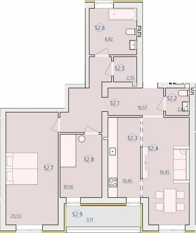 3-комнатная 97.45 м² в ЖК ЭкоДом от 12 500 грн/м², с. Петриков