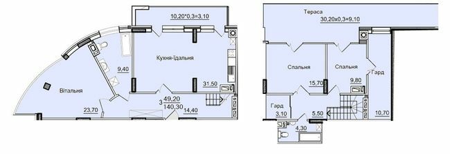 Дворівнева 140.3 м² в ЖК Буковинський від 19 100 грн/м², Чернівці