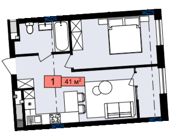 1-комнатная 41 м² в ЖК Family House от 23 000 грн/м², Львов