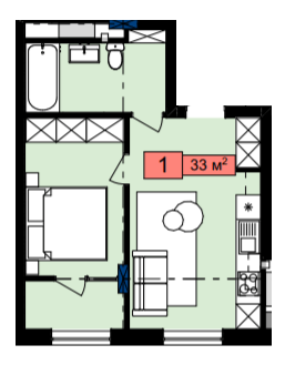 1-комнатная 33 м² в ЖК Family House от 22 000 грн/м², Львов