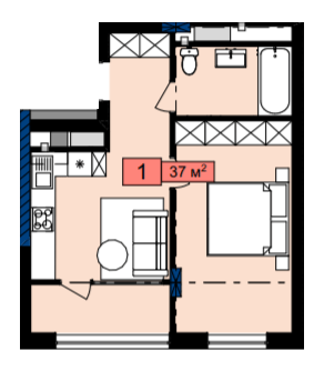 1-комнатная 37 м² в ЖК Family House от 22 000 грн/м², Львов