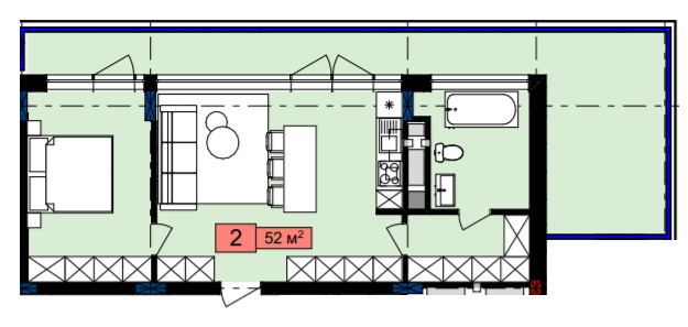 2-комнатная 52 м² в ЖК Family House от 22 000 грн/м², Львов