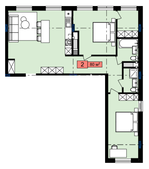 2-комнатная 80 м² в ЖК Family House от 22 000 грн/м², Львов