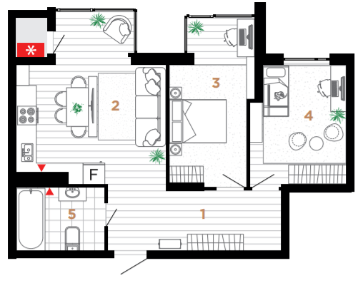 2-кімнатна 62 м² в ЖК Manhattan від 31 000 грн/м², Івано-Франківськ