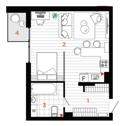 1-кімнатна 44 м² в ЖК Manhattan від 31 000 грн/м², Івано-Франківськ