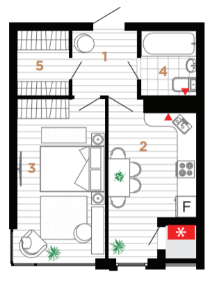 1-комнатная 38 м² в ЖК Manhattan от 31 000 грн/м², Ивано-Франковск