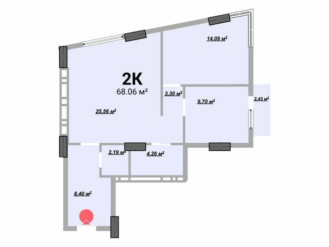 2-кімнатна 68.08 м² в ЖК на вул. Богунська, 1 від 21 000 грн/м², Івано-Франківськ