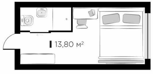 Вільне планування 13.8 м² в Апарт-готель CITYZEN Ya від 71 450 грн/м², м. Яремче