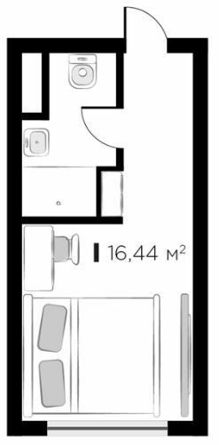 Вільне планування 16.44 м² в Апарт-готель CITYZEN Ya від 71 450 грн/м², м. Яремче