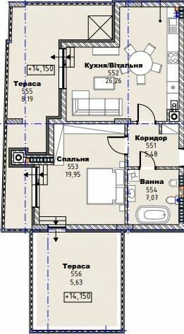 1-кімнатна 72.58 м² в КБ на вул. Коновальця, 21 від 65 750 грн/м², Львів