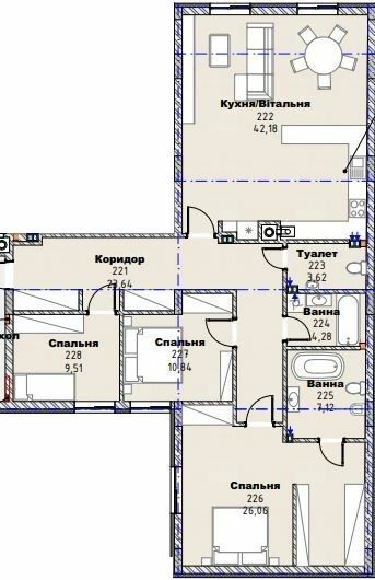 3-кімнатна 127.25 м² в КБ на вул. Коновальця, 21 від 63 550 грн/м², Львів