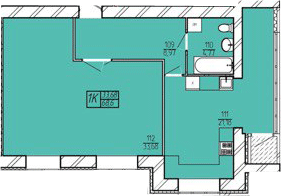 1-комнатная 68.6 м² в ЖК Амстердам от 17 500 грн/м², Хмельницкий