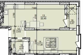 1-комнатная 49.8 м² в ЖК Весняний от 18 900 грн/м², г. Винники