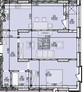 2-комнатная 70.56 м² в ЖК Весняний от 18 000 грн/м², г. Винники