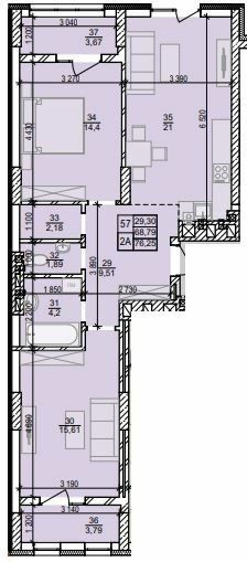 2-комнатная 76.25 м² в ЖК Весняний от 18 000 грн/м², г. Винники