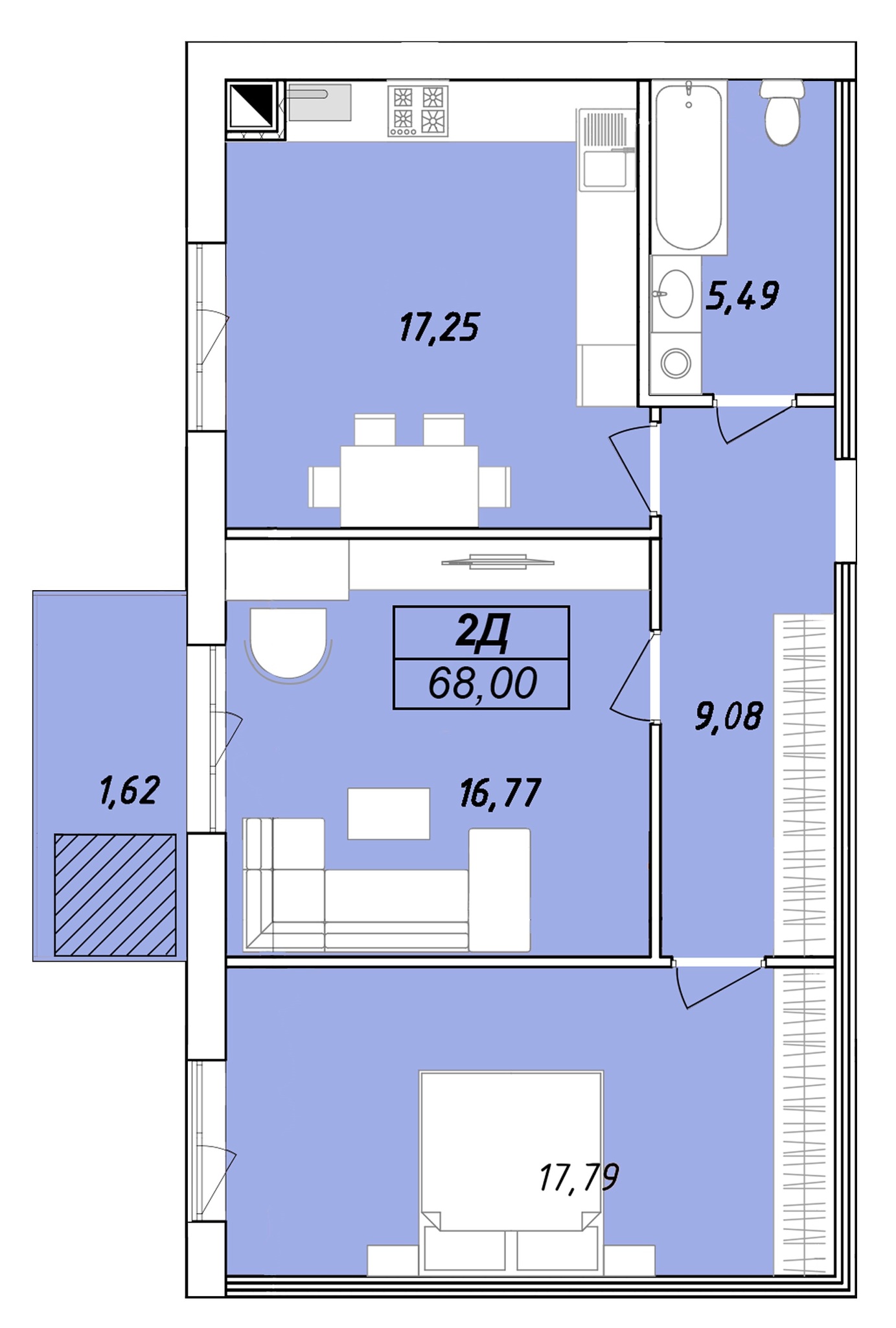 2-комнатная 68 м² в ЖК Елецкий от 25 000 грн/м², Чернигов