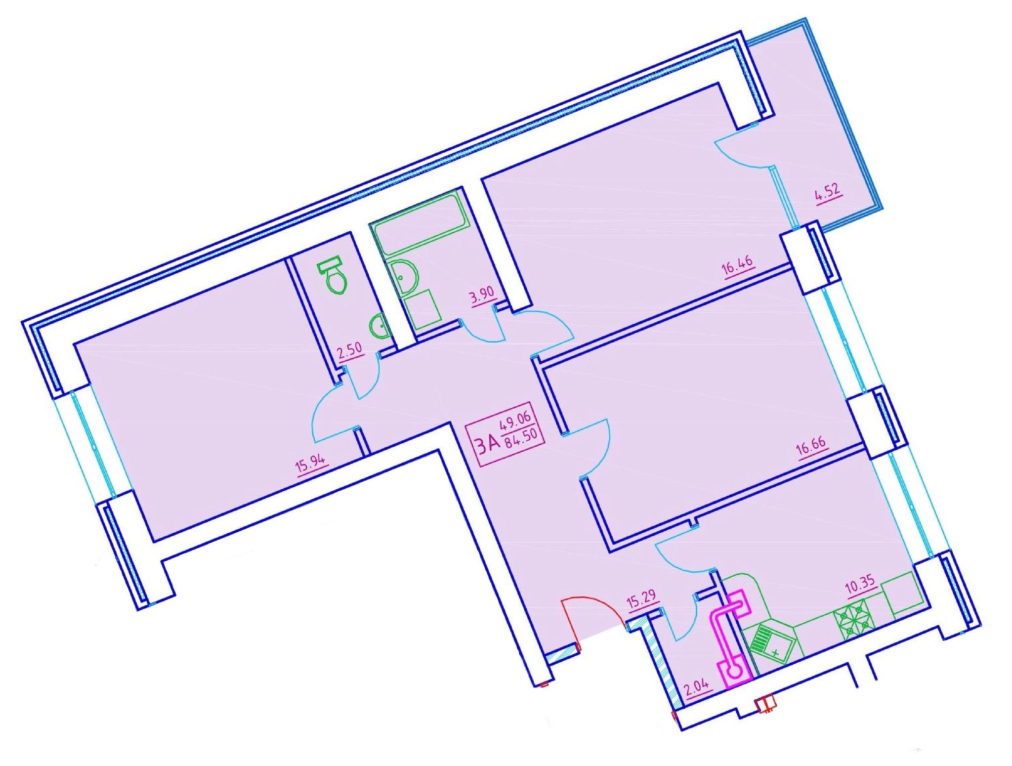 3-кімнатна 84.5 м² в ЖК Єлецький від 25 000 грн/м², Чернігів