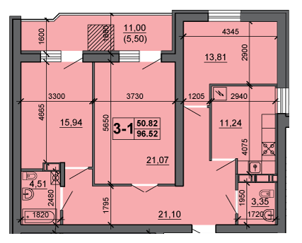 3-кімнатна 96.52 м² в ЖК на вул. Сергія Амброса, 35 від 15 250 грн/м², Черкаси