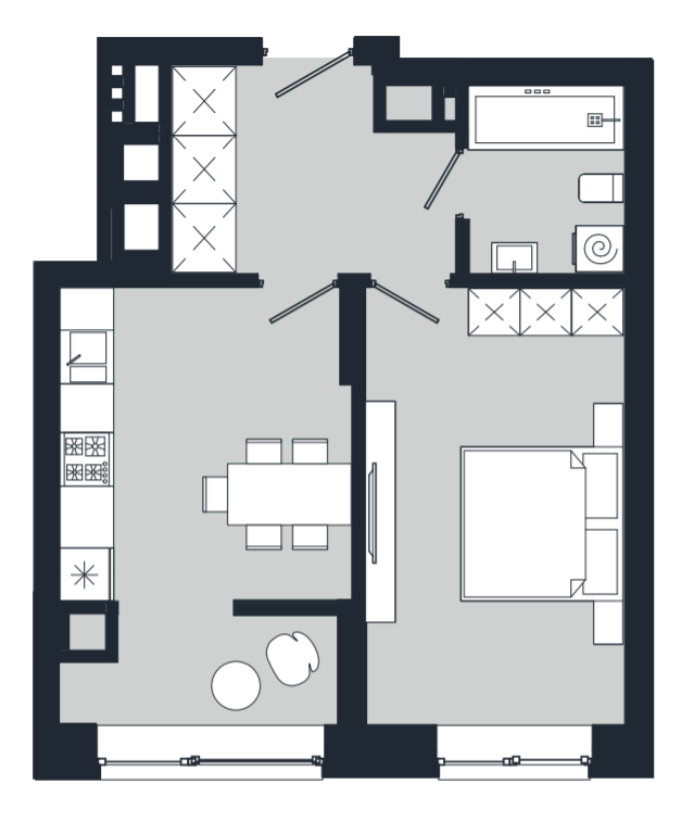 1-кімнатна 39.14 м² в ЖК Vodogray UN1T від 26 300 грн/м², Чернівці