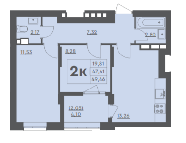 2-комнатная 49.46 м² в ЖК Scandia от 16 000 грн/м², г. Бровары
