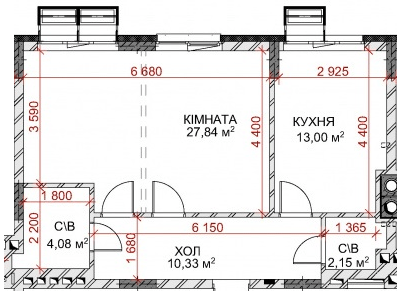 1-кімнатна 57.4 м² в ЖК Riverside від 29 500 грн/м², с. Погреби