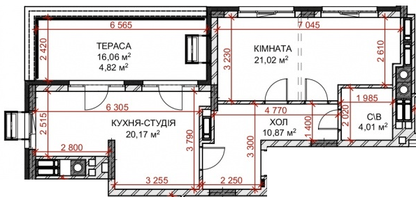 1-комнатная 72.13 м² в ЖК Riverside от 29 500 грн/м², с. Погребы