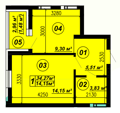 1-комнатная 34.27 м² в ЖК Verba от 22 500 грн/м², пгт Глеваха