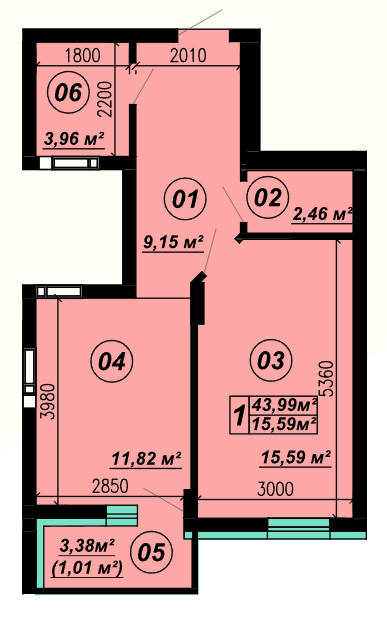 1-кімнатна 43.99 м² в ЖК Verba від 22 500 грн/м², смт Глеваха