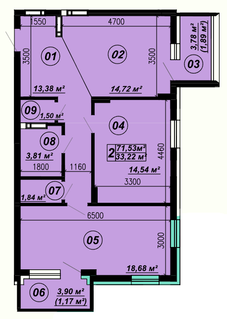 2-кімнатна 71.53 м² в ЖК Verba від 22 000 грн/м², смт Глеваха