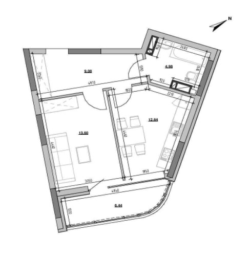 1-комнатная 46.73 м² в ЖК Берег Днепра от 39 973 грн/м², Киев