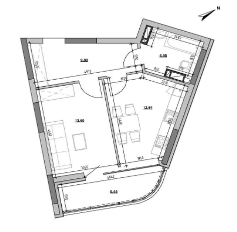 1-комнатная 46.75 м² в ЖК Берег Днепра от 40 900 грн/м², Киев