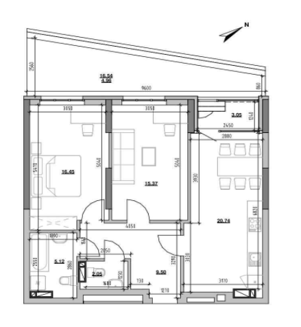 2-комнатная 77.24 м² в ЖК Берег Днепра от 30 385 грн/м², Киев