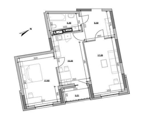 2-кімнатна 67.71 м² в ЖК Берег Дніпра від 33 650 грн/м², Київ