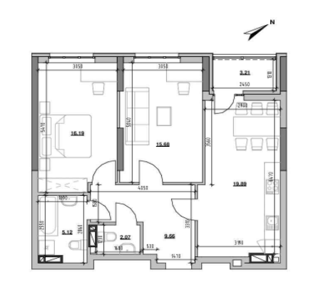 2-кімнатна 71.87 м² в ЖК Берег Дніпра від 40 177 грн/м², Київ