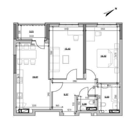 2-кімнатна 71.29 м² в ЖК Берег Дніпра від 33 650 грн/м², Київ