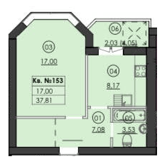 1-кімнатна 37.81 м² в ЖК Family-2 від 23 750 грн/м², с. Гатне