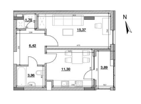 1-кімнатна 42.64 м² в ЖК Велика Британія від 31 198 грн/м², Львів