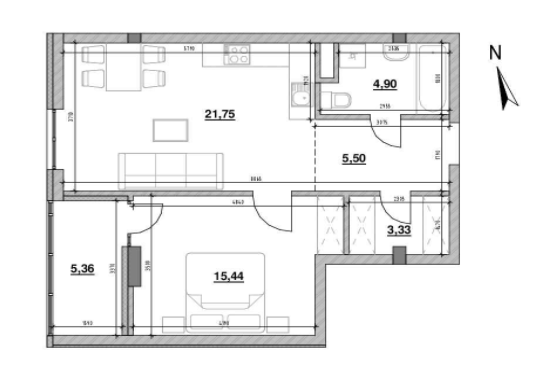 1-кімнатна 56.28 м² в ЖК Велика Британія від 35 865 грн/м², Львів