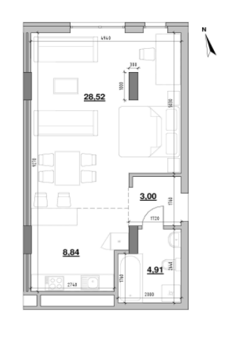 Студія 45.27 м² в ЖК Америка від 26 559 грн/м², Львів